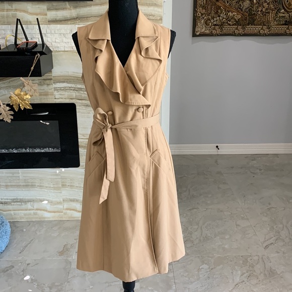 Women’s Sandra Darren Tan Dress Size 8 - Picture 2 of 16